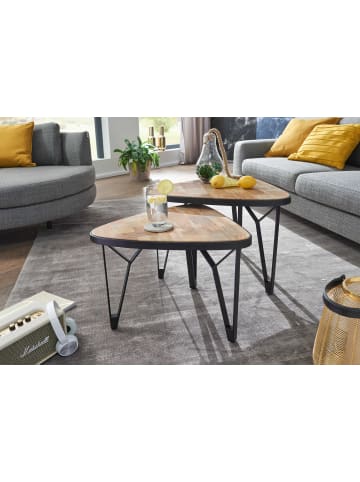 KADIMA DESIGN Design Couchtisch 2er Set Mango / Massivholz Satztisch