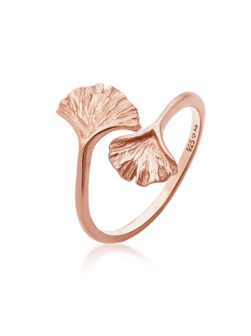 Elli Ring 925 Sterling Silber Ginkgo in Rosegold