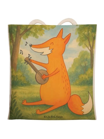 Mr. & Mrs. Panda einkaufsshopper Fuchs Gitarre Design ohne Spruch in Weiß