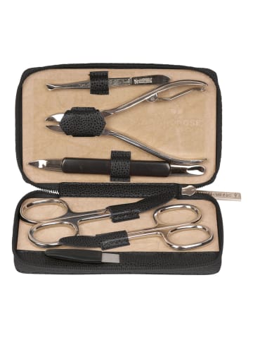 Windrose Beluga Schmuckkasten Leder 13 cm in schwarz