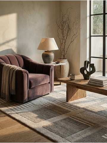 KADIMA DESIGN Wollteppich EDALE Garnstruktur Natur handgetuftet 100% Wolle 6mm Kurzflor 140x200cm in Natur