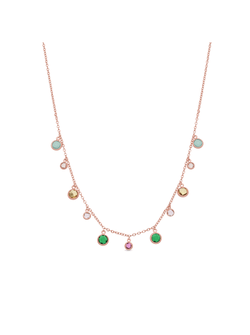 Luxenter necklace in metal alloy and multicoloured zirconia with 18k rosegold finish Huis