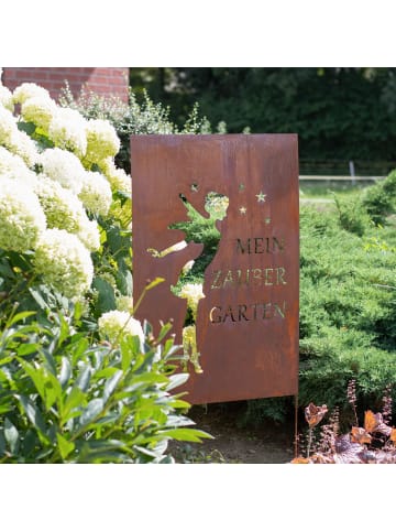 UNUS Gartenschild Rost Zaubergarten in Braun