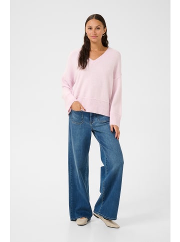 Kaffe Strickpullover KAfridana Baggy fit in Lilac Snow Melange