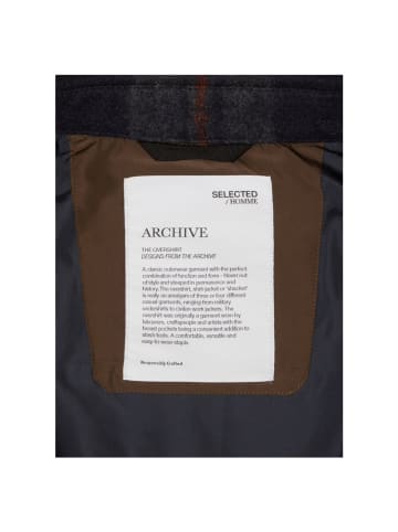 Selected Langarmhemd in Navy Blazer