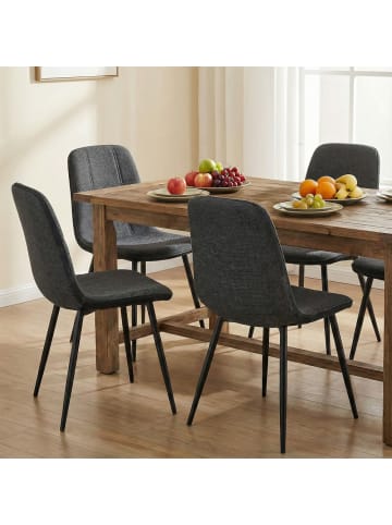 VASAGLE 4er-Set: Esszimmerstuhl Island in Grau - (B)44.5 x (H)85.5 x (T)55 cm