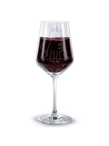 Mr. & Mrs. Panda Glas Rotwein Einhorn Katze ohne Spruch in Transparent