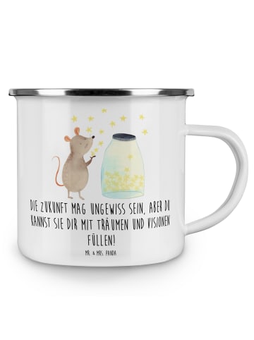 Mr. & Mrs. Panda Emaille Tasse Zukunftsplanung Ungewissheit anne... in Weiß