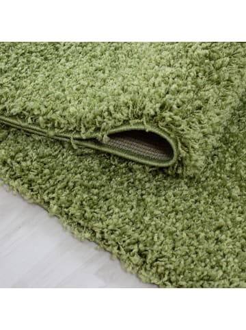 KADIMA DESIGN Teppich Hochflor Shaggy Waschbar Einfarbig RHEIN Strapazierfähig in Grün