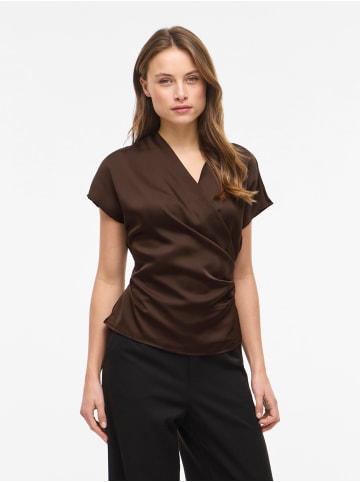 Vila Oberteil mit kurzen Ärmeln in Coffee Bean
