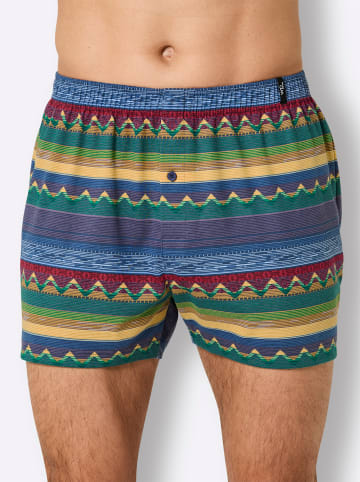 WITT WEIDEN Boxershorts in jeansblau-bedruckt + dunkelblau + kirsche