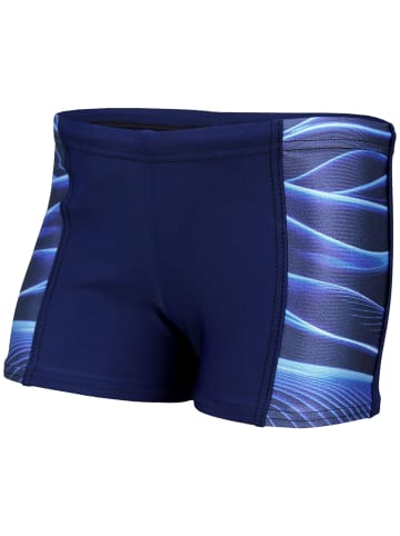 Aquarti Jungen Schwimmhose Kontrastfarbige Einsätze in blau Modell 1