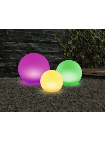 EASYmaxx Solar-Dekokugel Set 4-tlg. 3,2V weiß Farbwechsel mit Fernb. Weiß