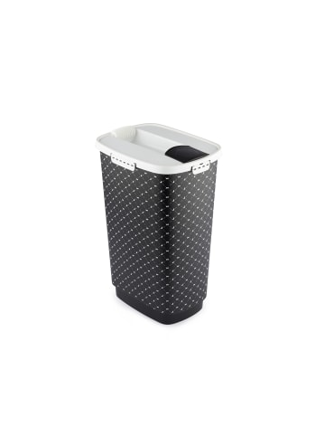 Rotho Futtercontainer 50l mit Deckel und Klappe für praktisches Dosieren in Schwarz