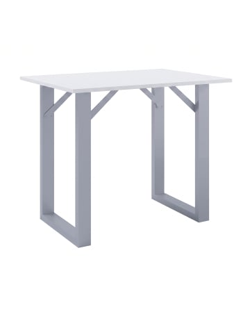 VCM Holz Bartisch Stehtisch Tisch Tresen Xona 110x50cm in Silber / Weiß