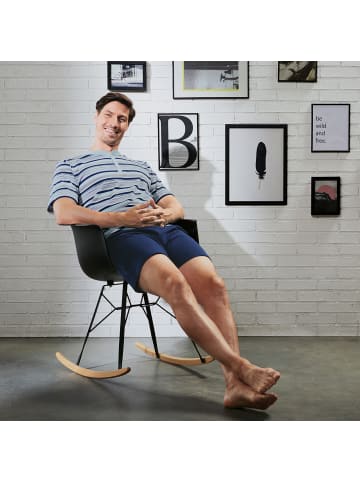 Erwin Müller Single-Jersey Shorty in hellgrau/dunkelblau