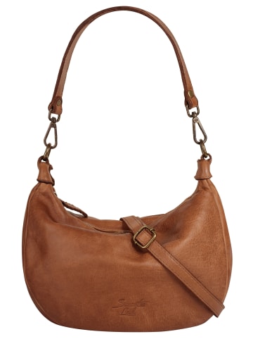 Samantha Look Umhängetasche echt Leder in cognac