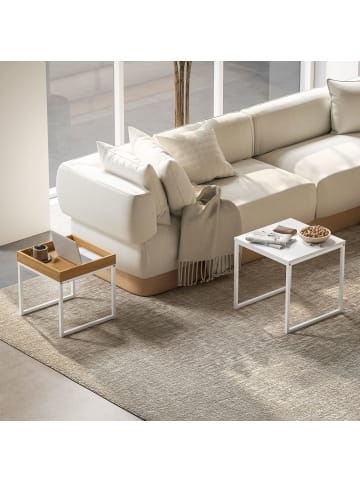 HOMCOM Couchtisch Set in Weiß 45L x 45B x 45H cm