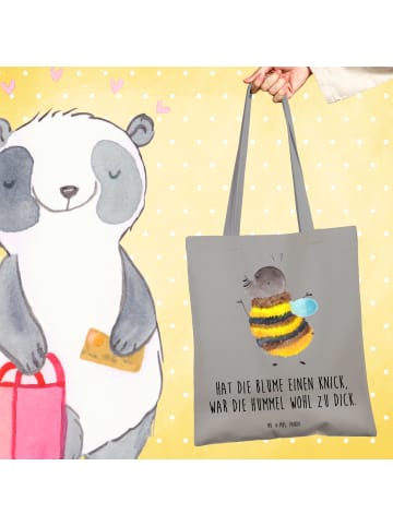 Mr. & Mrs. Panda Stofftasche Hummel flauschig mit Spruch in Light Grey