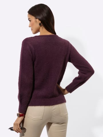 creation L Lyocell-Mix-Pullover in burgund