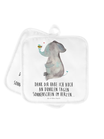 Mr. & Mrs. Panda Topflappen Elefant Biene mit Spruch in Weiß