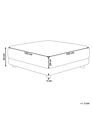 Beliani Ottomane SIGTUNA in Grau/Schwarz - (W) 102 x (H) 43 x (L) 102 cm