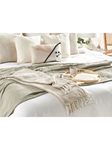 Beliani Kuscheldecke TILMI in Beige/Weiß - (W) 130 x (H) 1 x (L) 160 cm