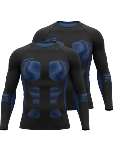 normani 2 x Thermooberteil Langarm Shirt Skiunterwäsche für Herren in Blau