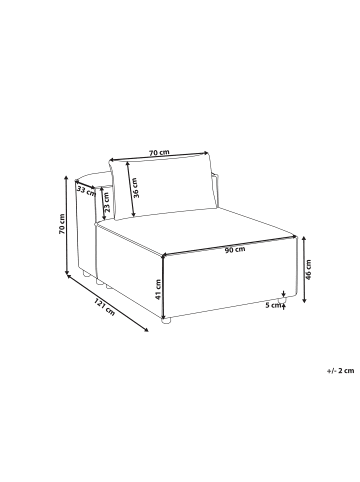 Beliani Sofaelement BRANDE in Braun - (W) 90 x (H) 70 x (L) 121 cm