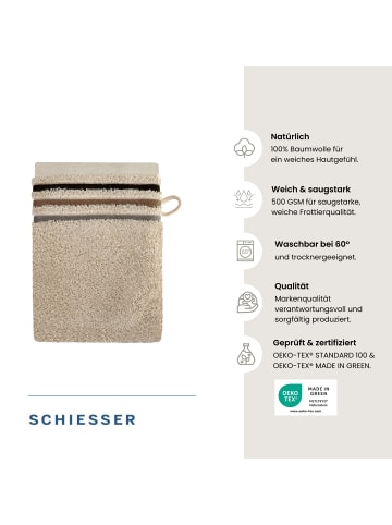 Schiesser Frottier-5er-Set: Waschhandschuhe Skyline Color in Sand