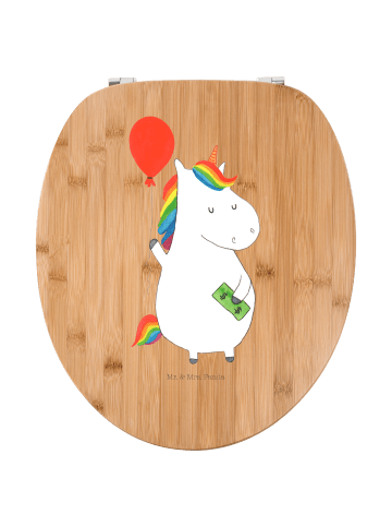 Mr. & Mrs. Panda Motiv WC Sitz Einhorn Luftballon ohne Spruch in Braun