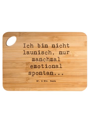 Mr. & Mrs. Panda Frühstücksbrett Spruch Emotionen ausdrücken mit... in Braun