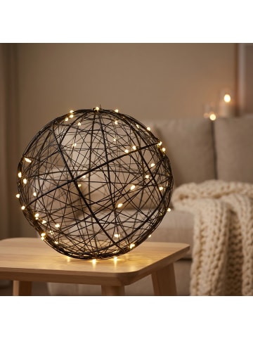 relaxdays LED Dekokugel in Schwarz - Ø 30 cm