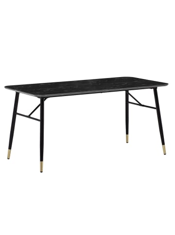 KADIMA DESIGN Esszimmertisch 180x90x76 cm Esstisch in Marmor-Optik Modern, in Schwarz