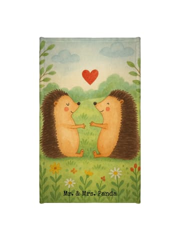 Mr. & Mrs. Panda Gästehandtuch Igel Liebe Design ohne Spruch in Weiß