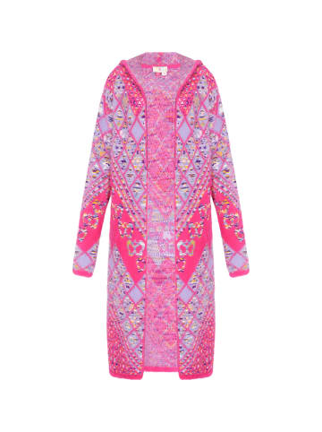 IZIA Cardigan in pink multicolor