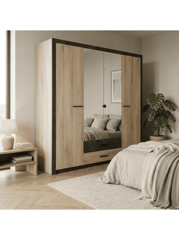 CALICOSY Schrank EDGE in Helles Holz - (W) 198  x (H) 203,1  x (L) 56,6  cm