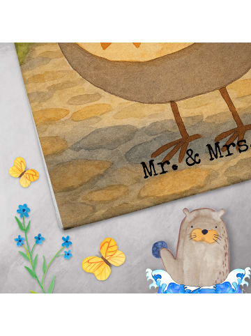 Mr. & Mrs. Panda Gästehandtuch Eule Frankreich Design ohne Spruch in Weiß