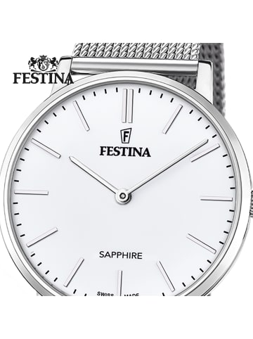 Festina Analog-Armbanduhr Festina Swiss Made silber mittel (ca. 39mm)