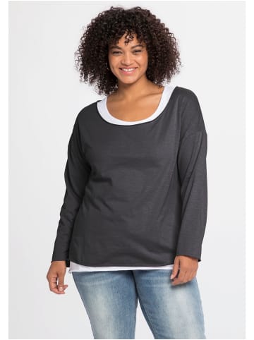 sheego by Joe Browns Langarmshirt in anthrazit