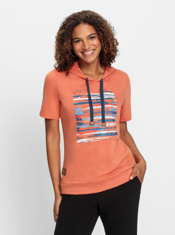 WITT WEIDEN Sweatshirt in papaya-dunkelblau-bedruckt