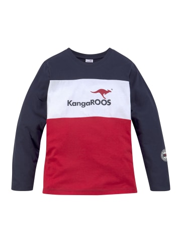 Kangaroos Langarmshirt in marine-weiß-rot