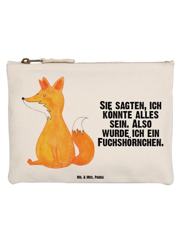 Mr. & Mrs. Panda Schminktasche Einhorn Wunsch mit Spruch in Weiß