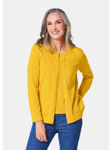 GOLDNER Strickset Figurnahes Twin-Set aus Pima-Baumwolle in honig