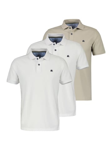 Lerros Poloshirt Basic in Weiß / beige