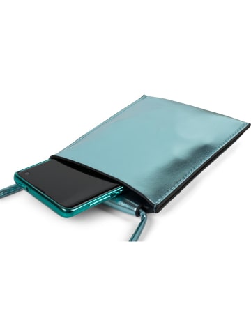 styleBREAKER Handy Umhängetasche in Blau metallic