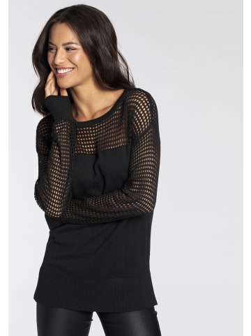 Melrose Ajourpullover in schwarz