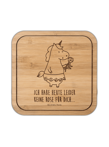 Mr. & Mrs. Panda Untersetzer quadratisch Einhorn Dame mit Spruch in Transparent