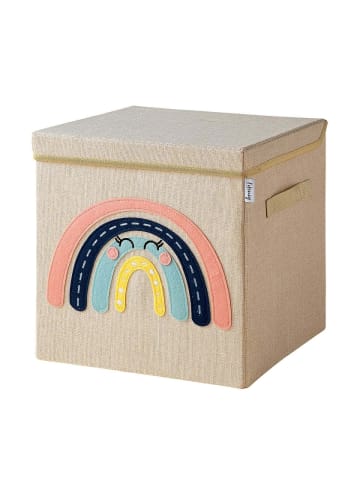 Lifeney Aufbewahrungsbox mit Deckel Regenbogen, 33x33x33cm