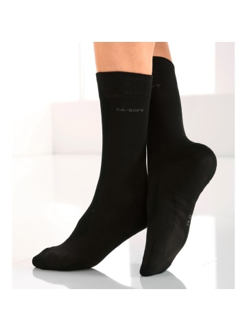 camano Unisex-Socken 2 Paar mit Softbund ca-soft walks in schwarz